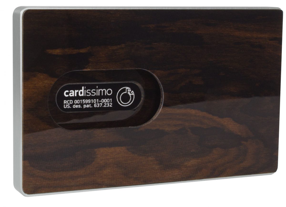 Cardissimo-Card Holder Dark Ziricote Silver